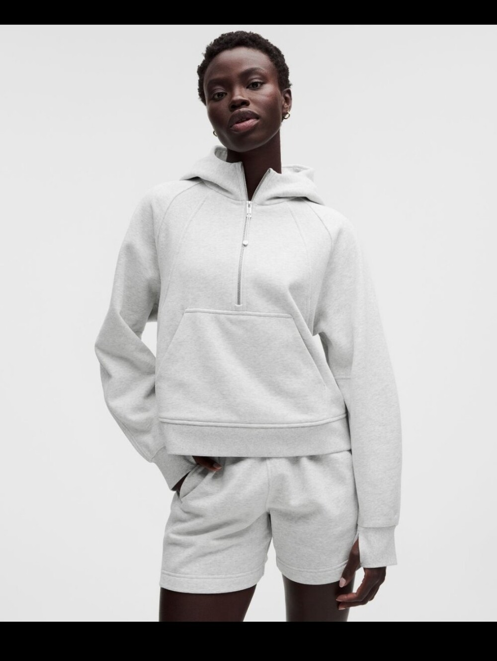 lululemon athletica Scuba Oversized 1/2 Zip Hoodie Heathered Light Grey